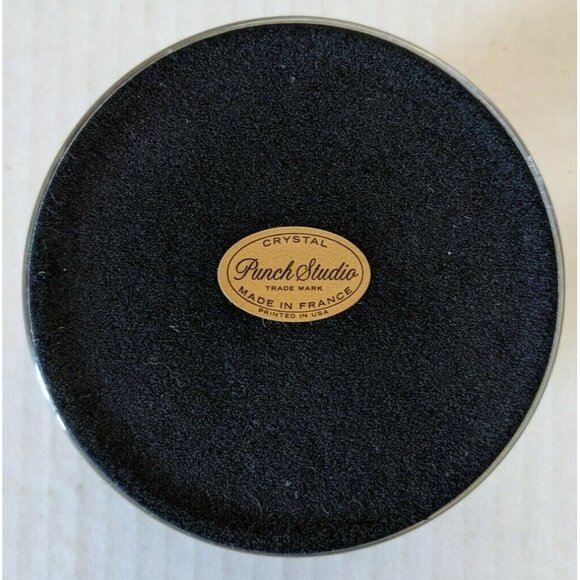 Vintage Punch Studio Crystal Paperweight A Monogrammed 3.5" Made In France - Picture 4 of 8